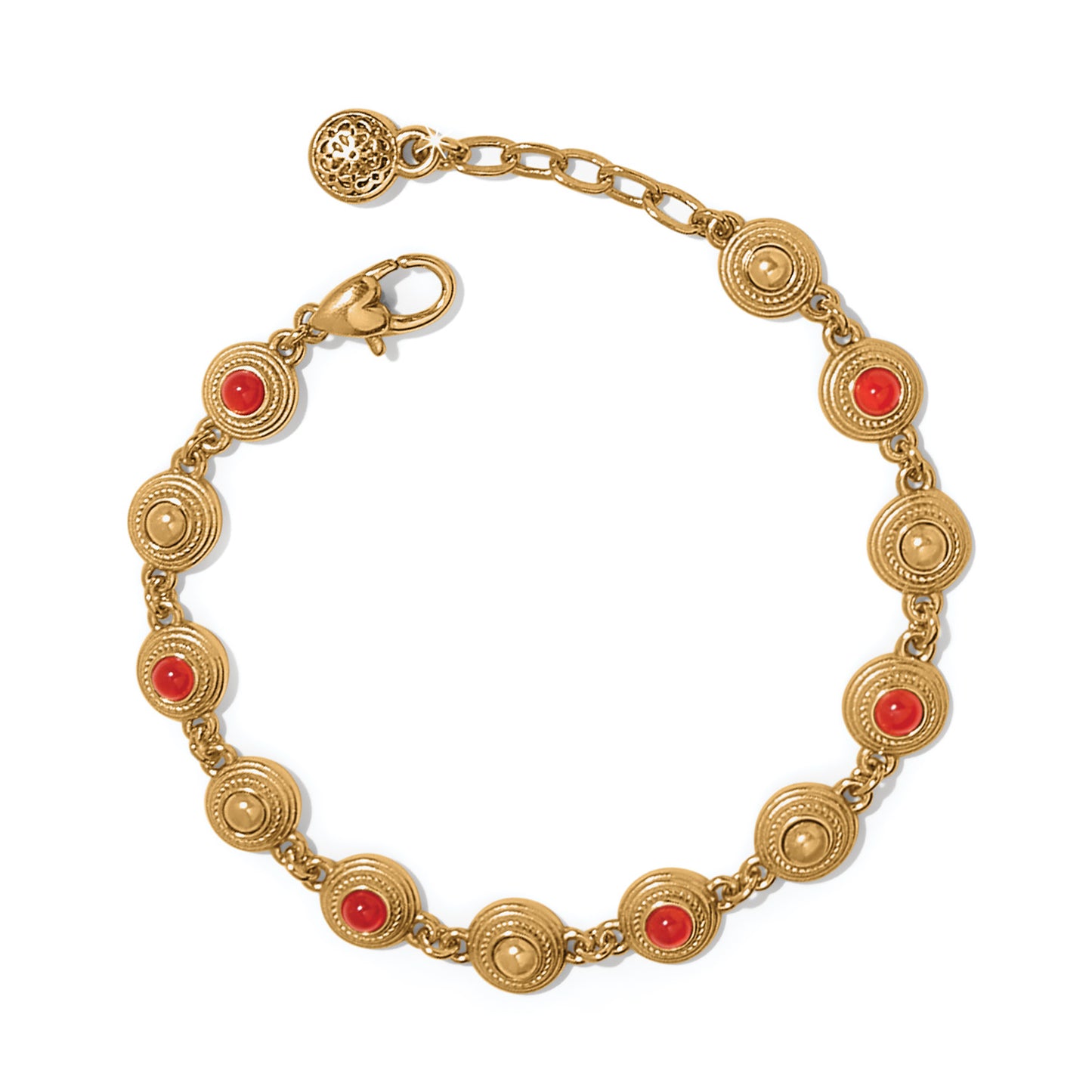 Ferrara Red/Gold Disc Bracelet - JF0204