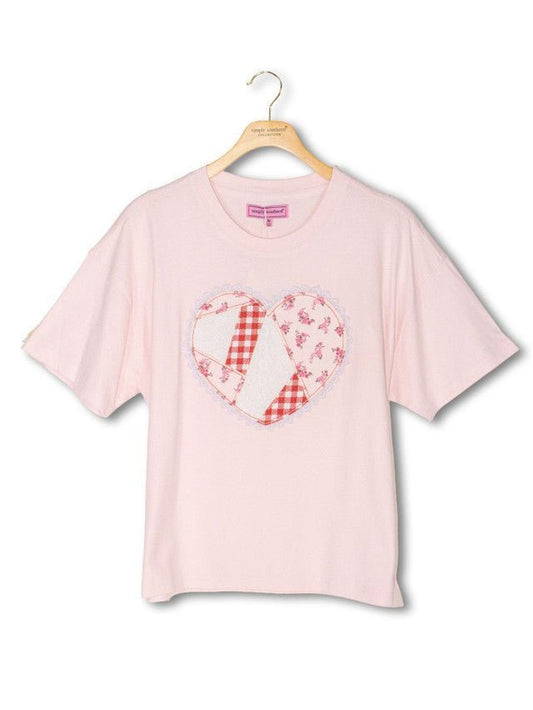 Heart Patchwork Pink Short Sleeve - She Chester