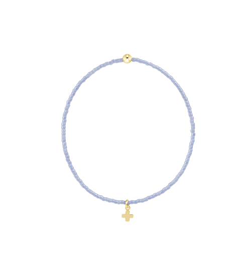Hope Classic Ocean Mist Bracelet - Signature Cross Small Gold Charm - She Chester