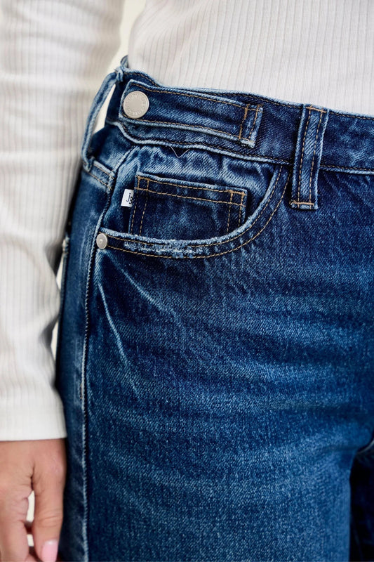 HW Column Straight With Adjustable Waistband Jeans - She Chester