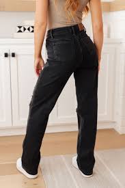 HW Rigid Magic Black Distressed Jeans - She Chester