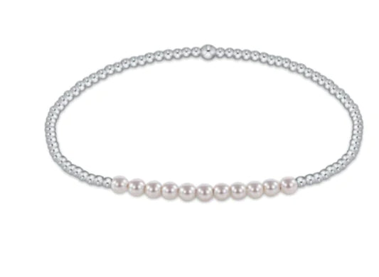 Sterling Bliss 2mm Bead Bracelet - Pearl
