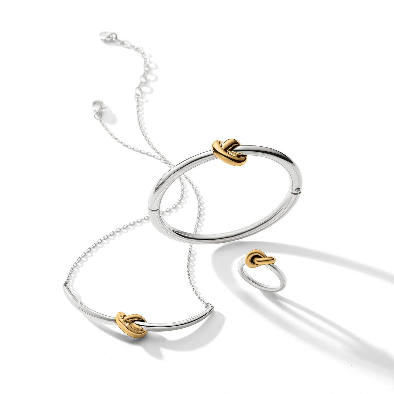 Interlock Single Knot Two Tone Necklace JM0298