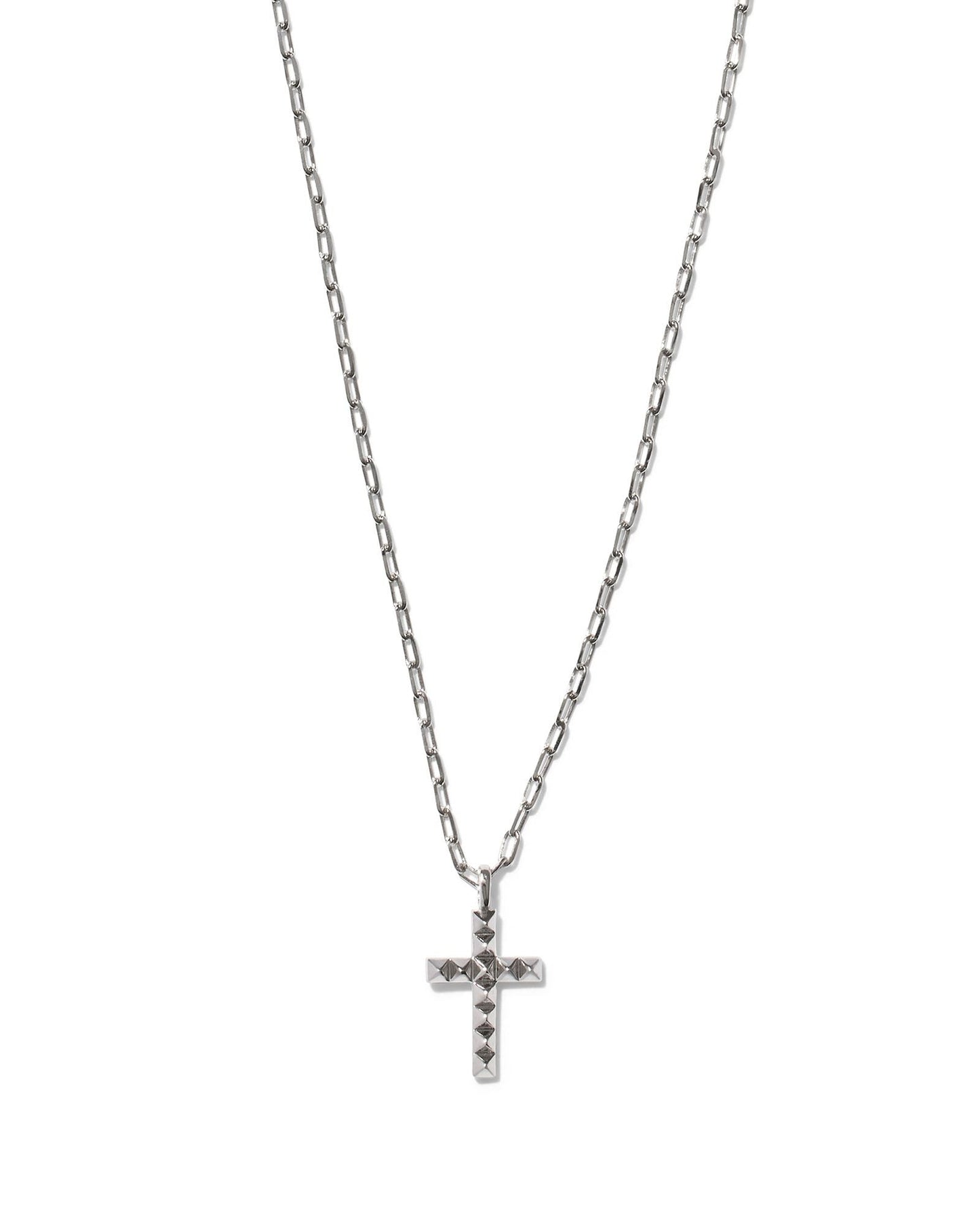 Jada Cross Short Necklace Rhodium Metal - She Chester