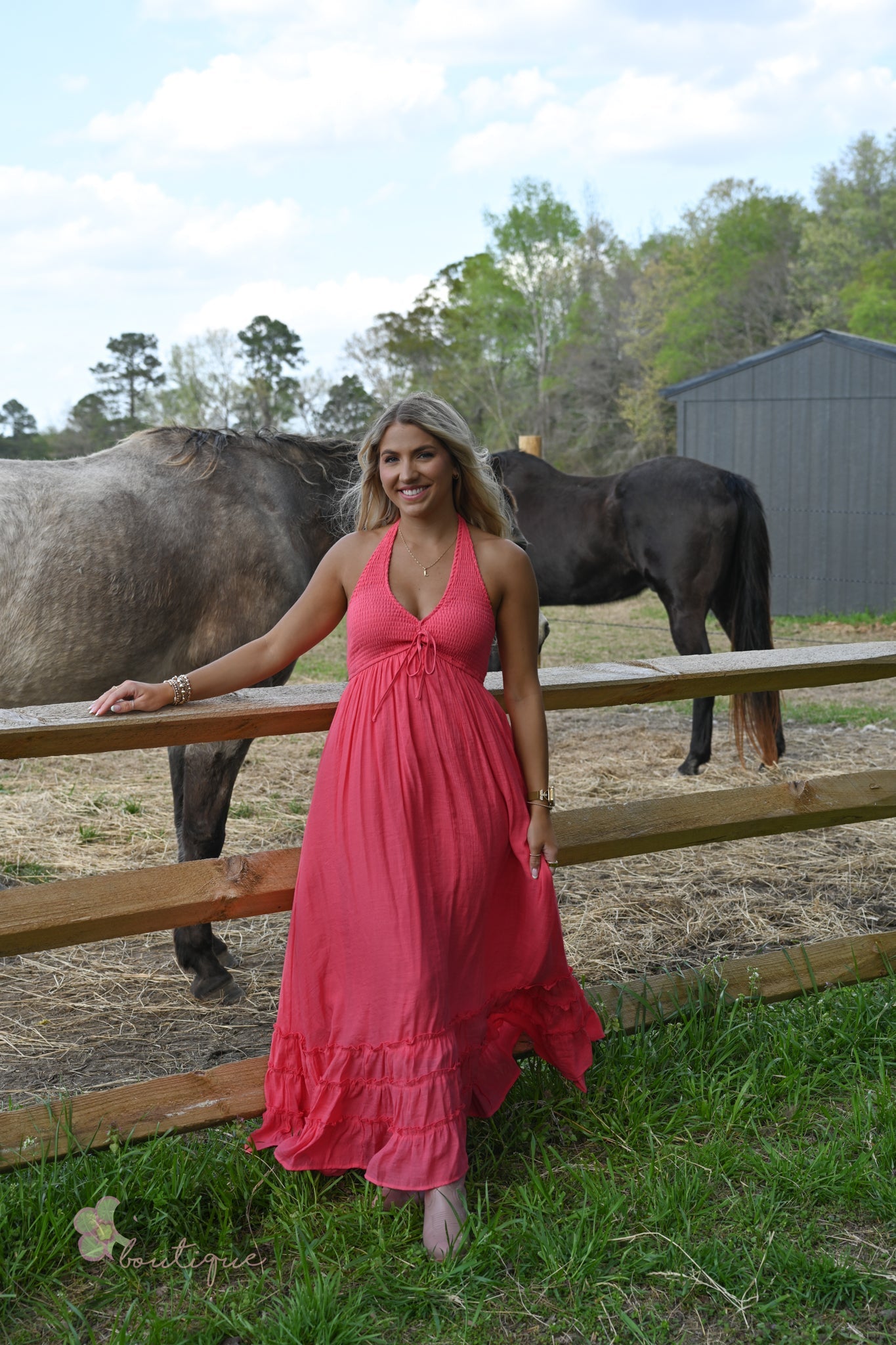 Jive Coral Halter Maxi Dress She Chester Jive Coral Halter Maxi Dress She Chester