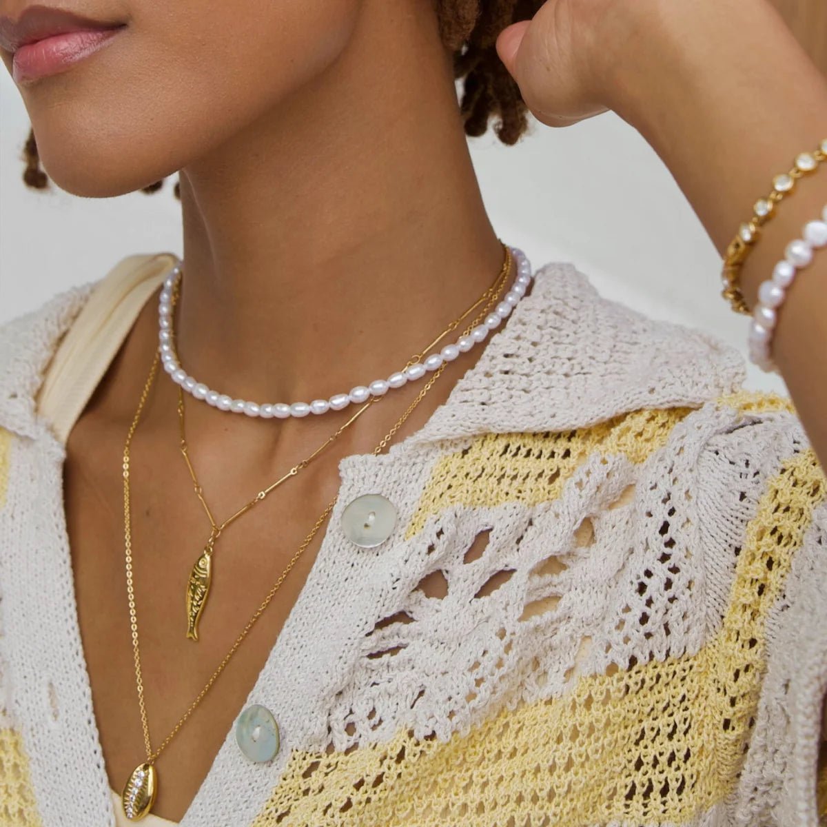 Joza Pearl Choker Necklace - She Chester