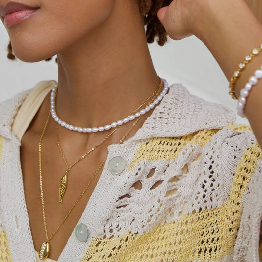 Joza Pearl Choker Necklace - She Chester