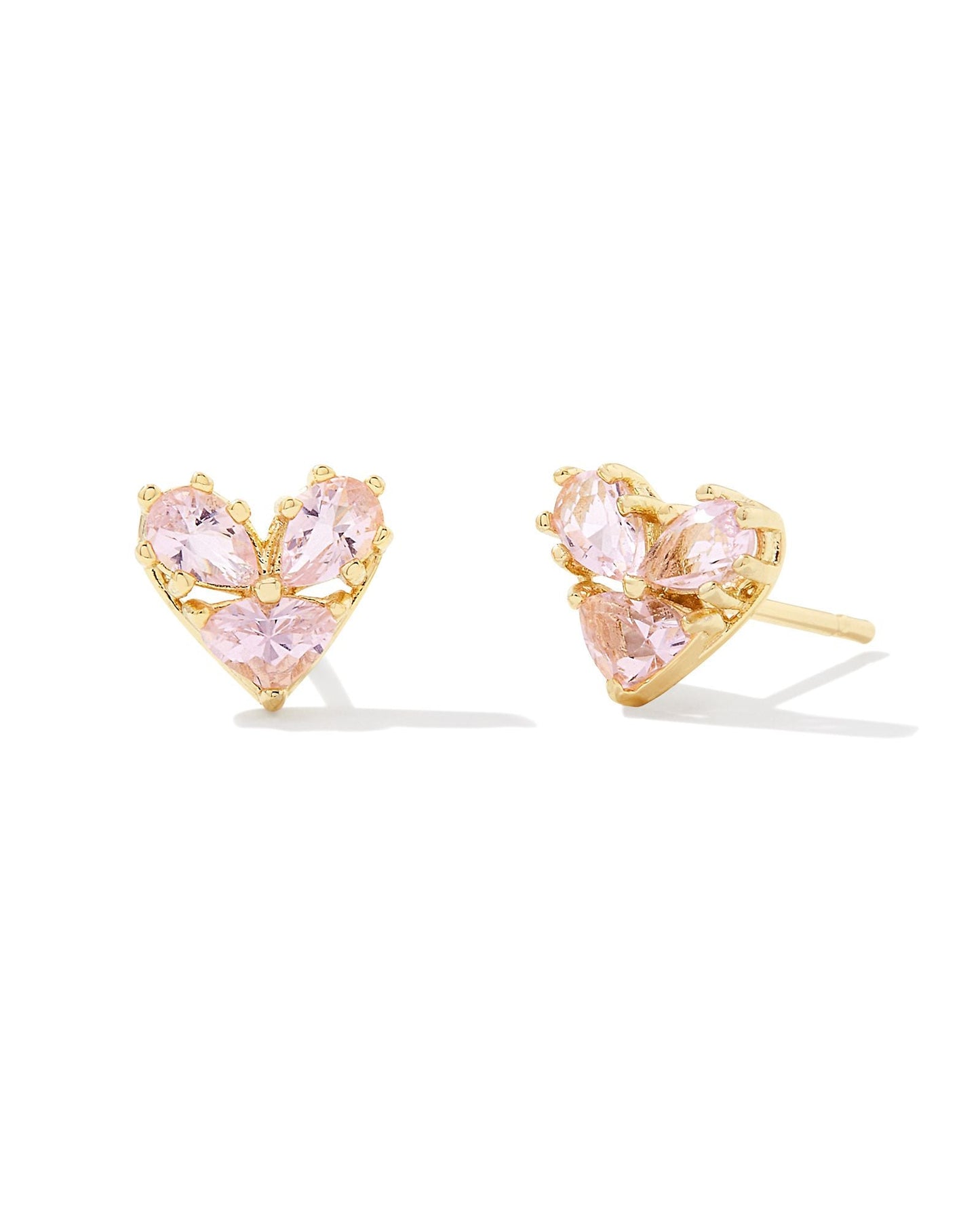 Katie Gold Pink Heart Stud - She Chester