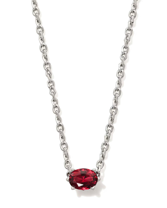 Cailin Pendant Necklace Rhod Burgundy Crystal