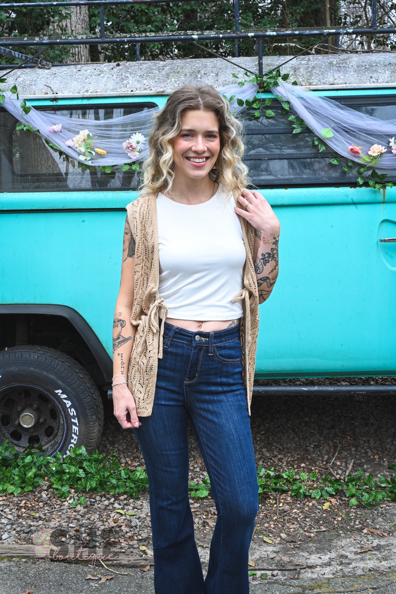Knitted Up Vest Oatmeal - She Chester