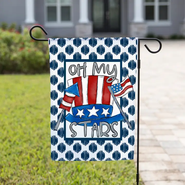 Patriotic Oh My Stars 12x18 Flag