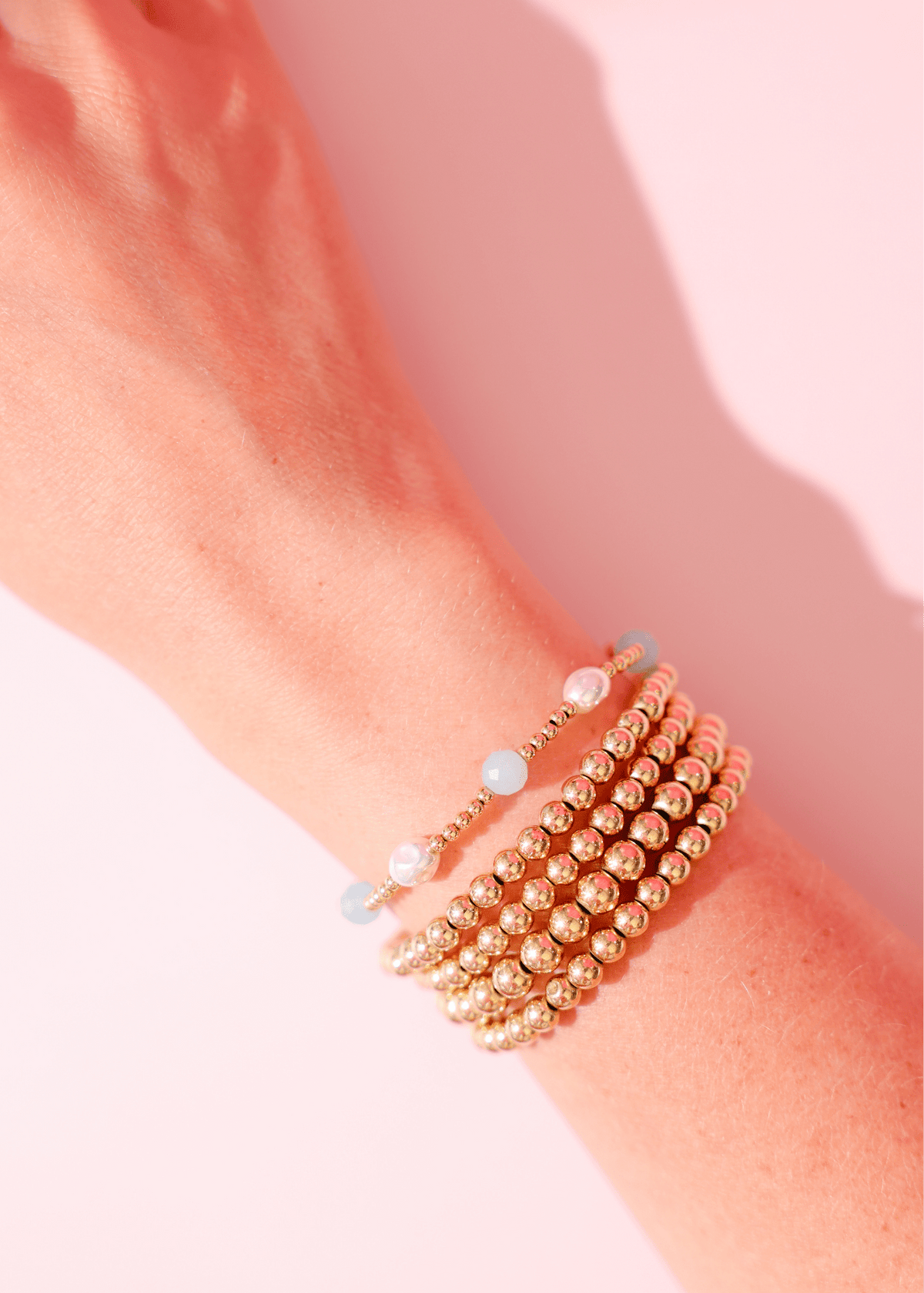 Light Blue Maggie Gemstone Bracelet: Standard 6.75 inch - She Chester