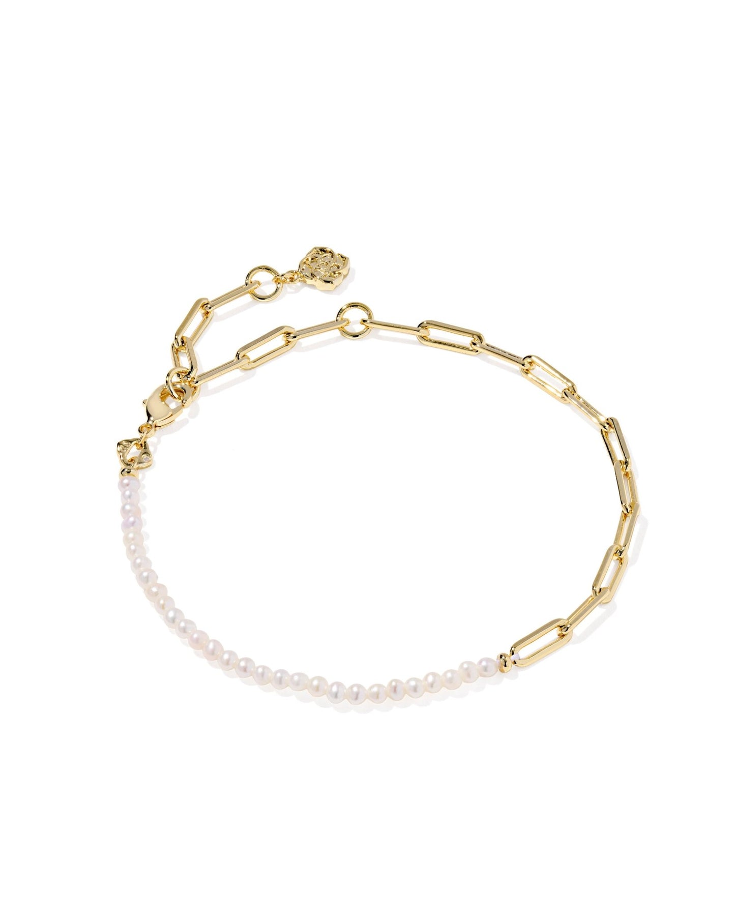 MARKIE HALF CHAIN BRACELET GOLD FRESHWATER CULTURED PEARL - She Chester