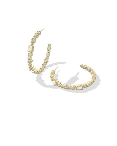 Mini Elisa Abbie Hoop Earrings - Gold White Mix - She Chester