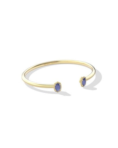 Mini Elton Luxe Cuff Bracelet - Gold Blue Crystal - She Chester