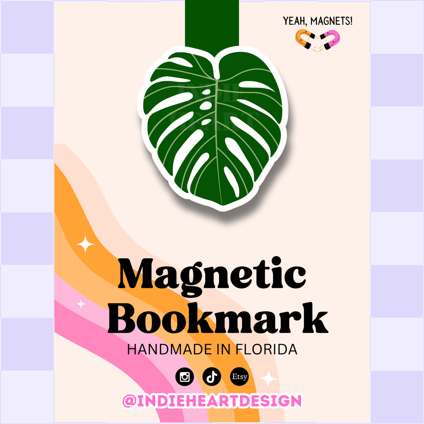 Monstera Leaf | Magnetic Bookmark : No - She Chester