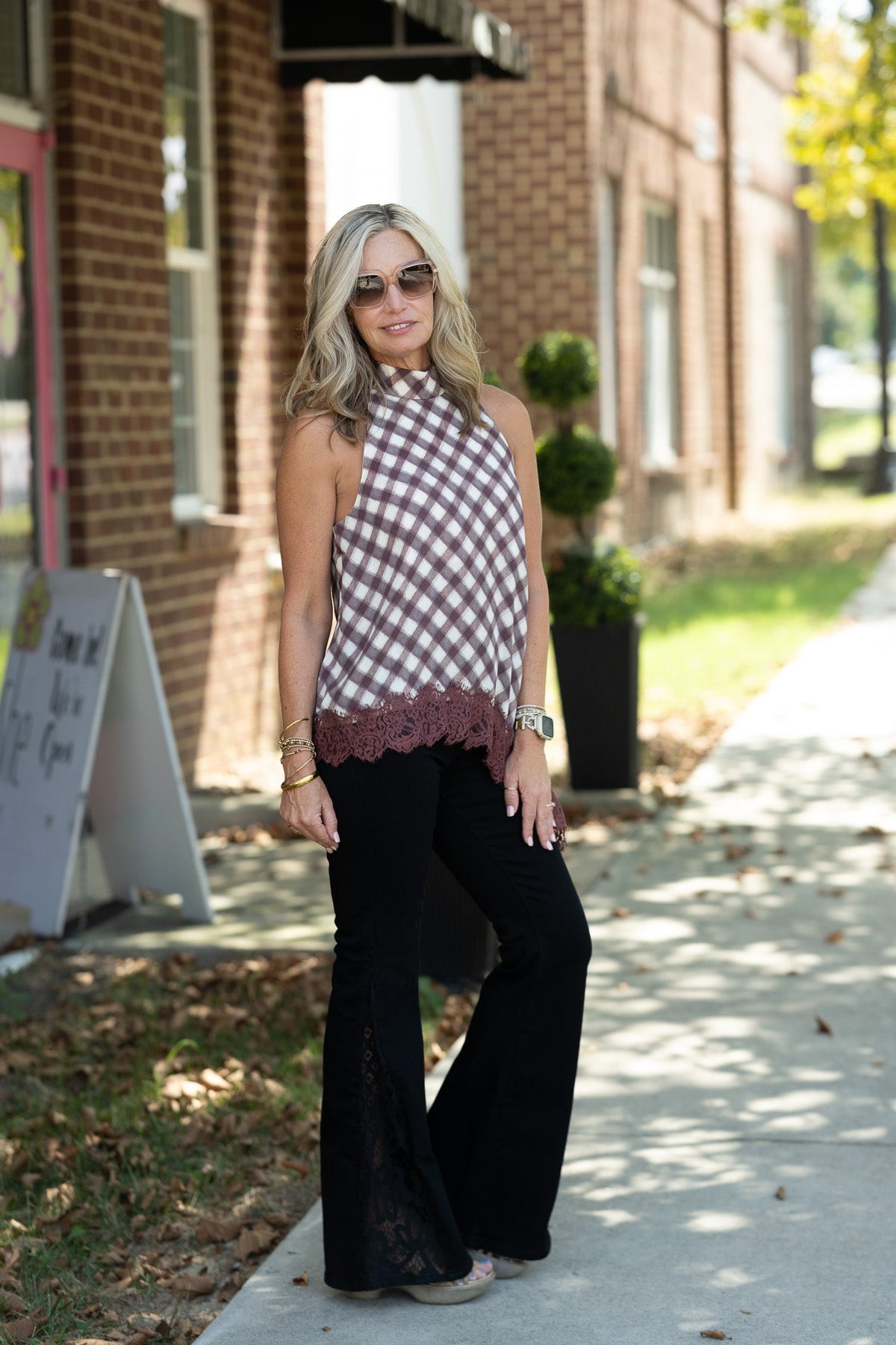 MR Black Lace Hem Jean - She Chester