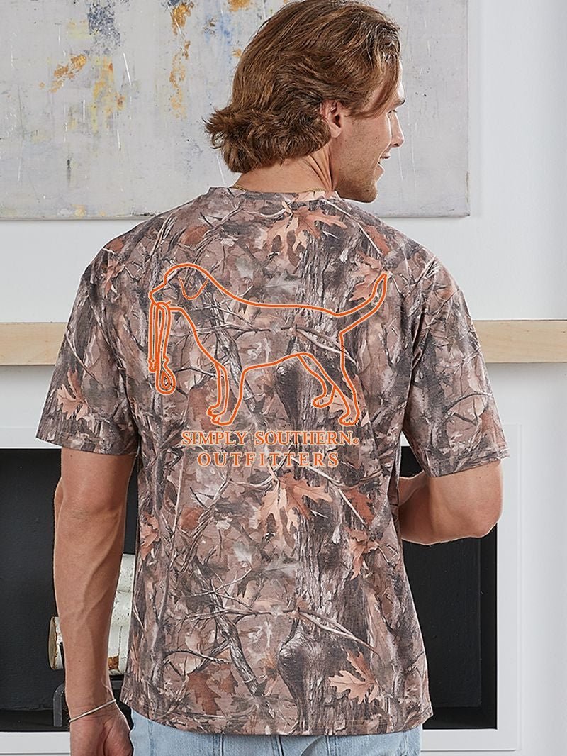 Orange Logo Dog Camo Mineral Wash Tee - She Chester