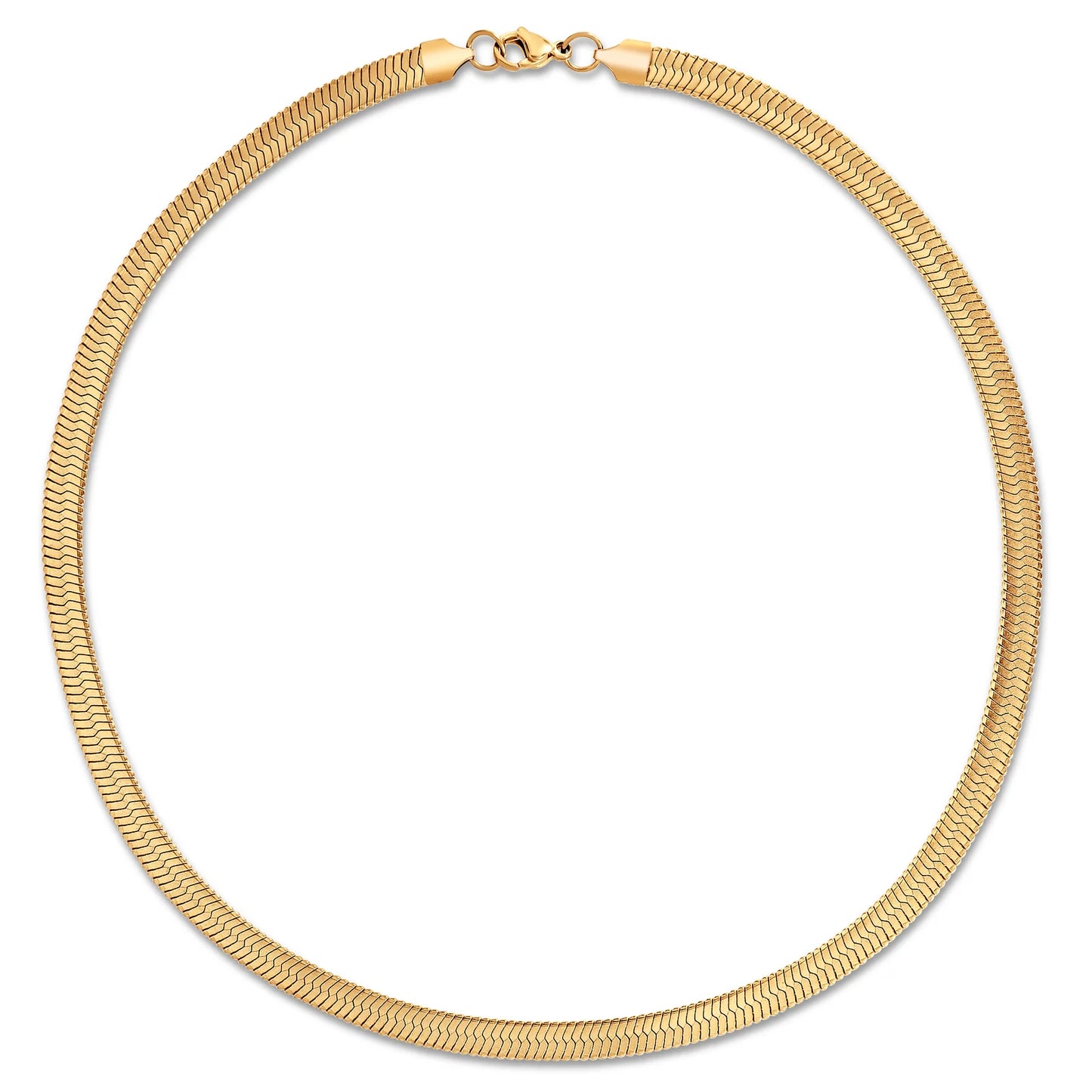 Paola Herringbone Chain Gold Necklace
