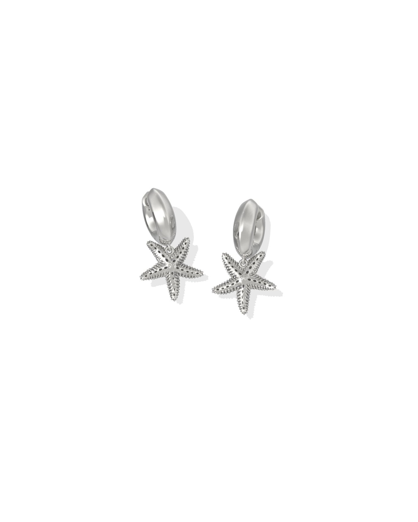 PARKER STARFISH HUGGIE EARRINGS VINTAGE SILVER - She Chester