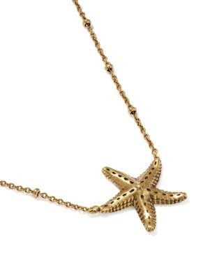 PARKER STARFISH METAL SHORT PENDANT NECKLACE VINTAGE GOLD - She Chester
