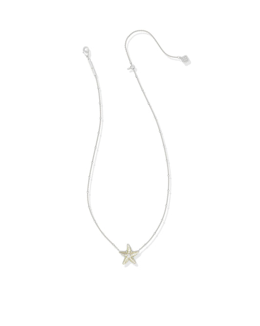 PARKER STARFISH SHORT PENDANT NECKLACE SILVER NATURAL MOTHER OF PEARL - She Chester