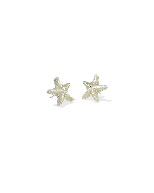 PARKER STARFISH STUD EARRINGS SILVER NATURAL MOTHER OF PEARL - She Chester