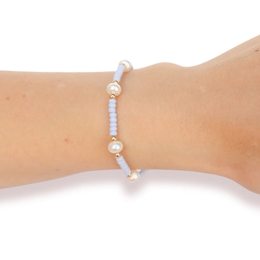Pastel Lilac Pearl Bracelet Standard Size - She Chester