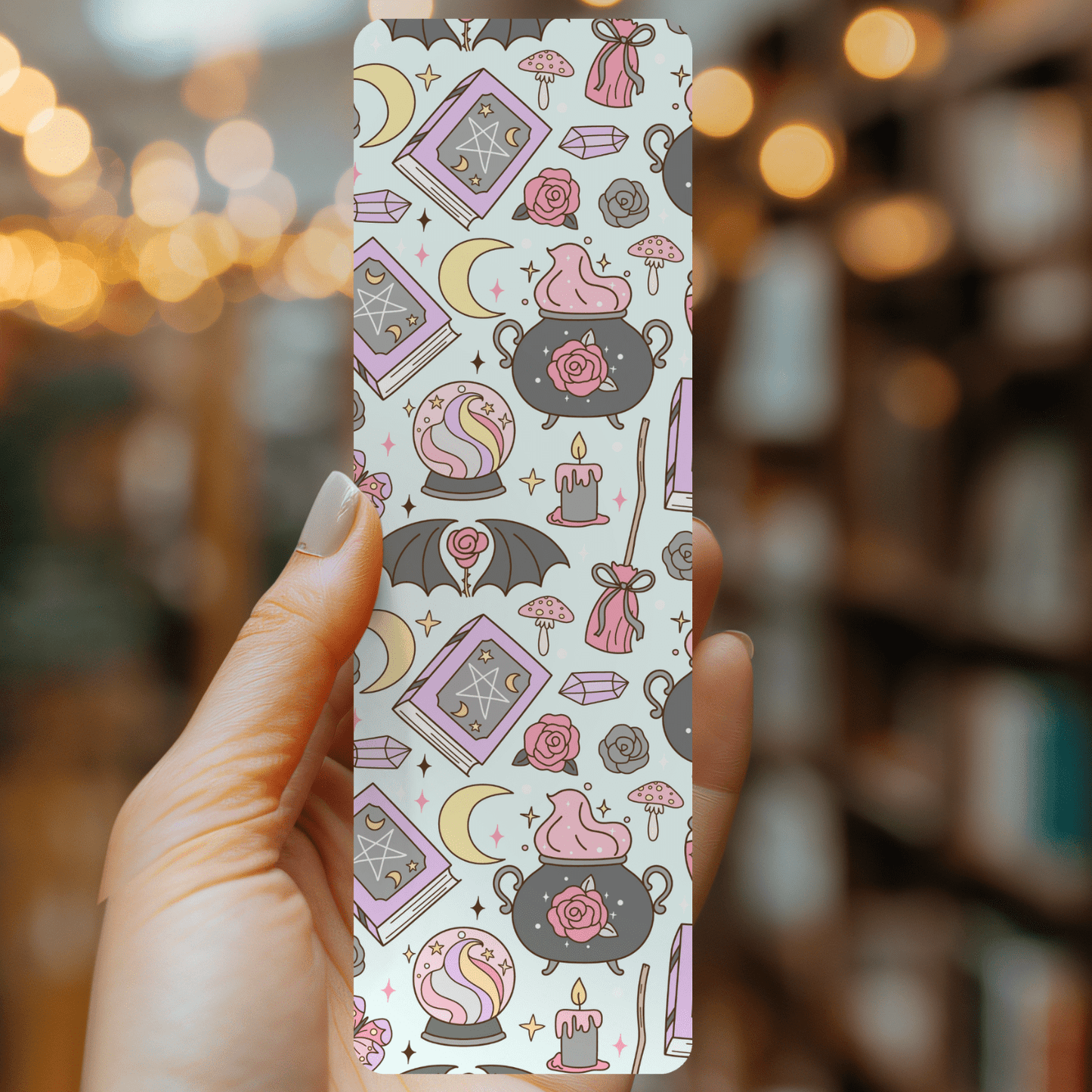 Pastel Witch Bookmark – Soft Matte Laminated - She Chester