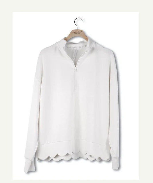 Pearl Scallop SS Pullover - She Chester