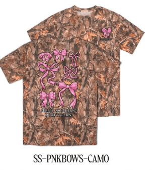 Pink Bows on Camo Tee - She Chester