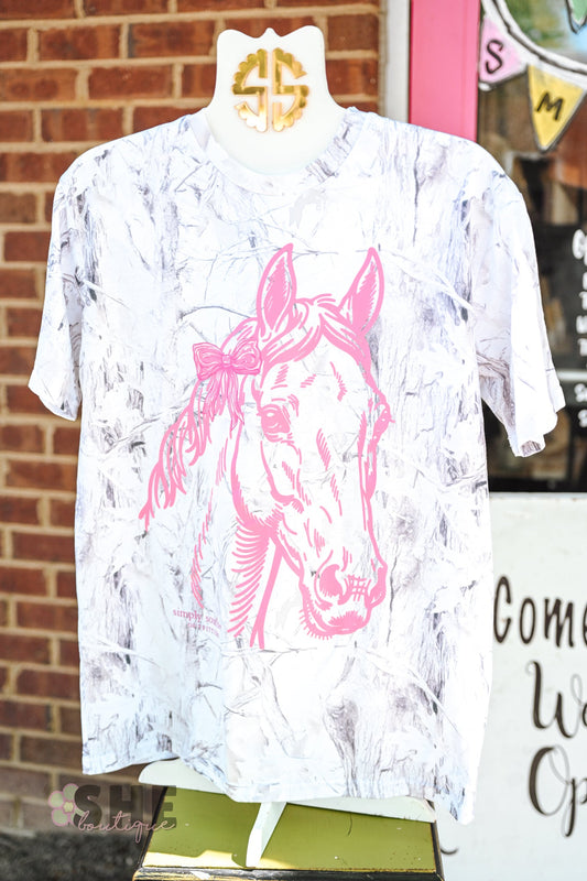 Pink Horse Camo Tee - She Chester