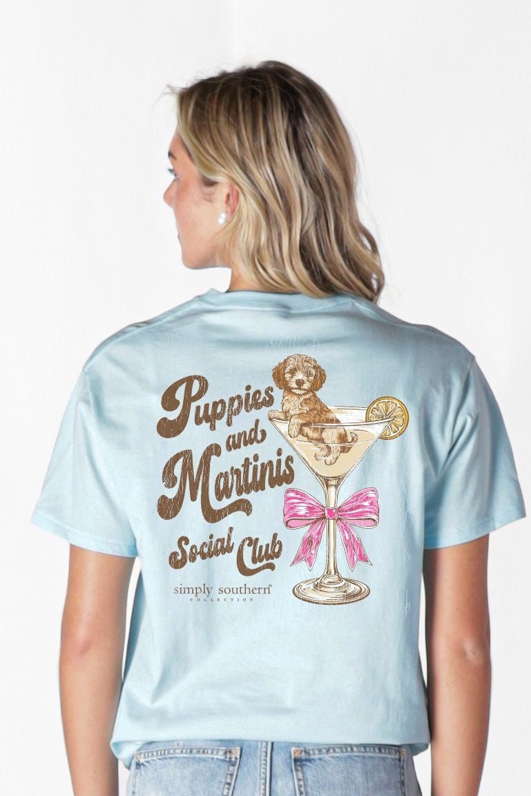 Puppies And Martinis Mineral Wash Tee - She Chester