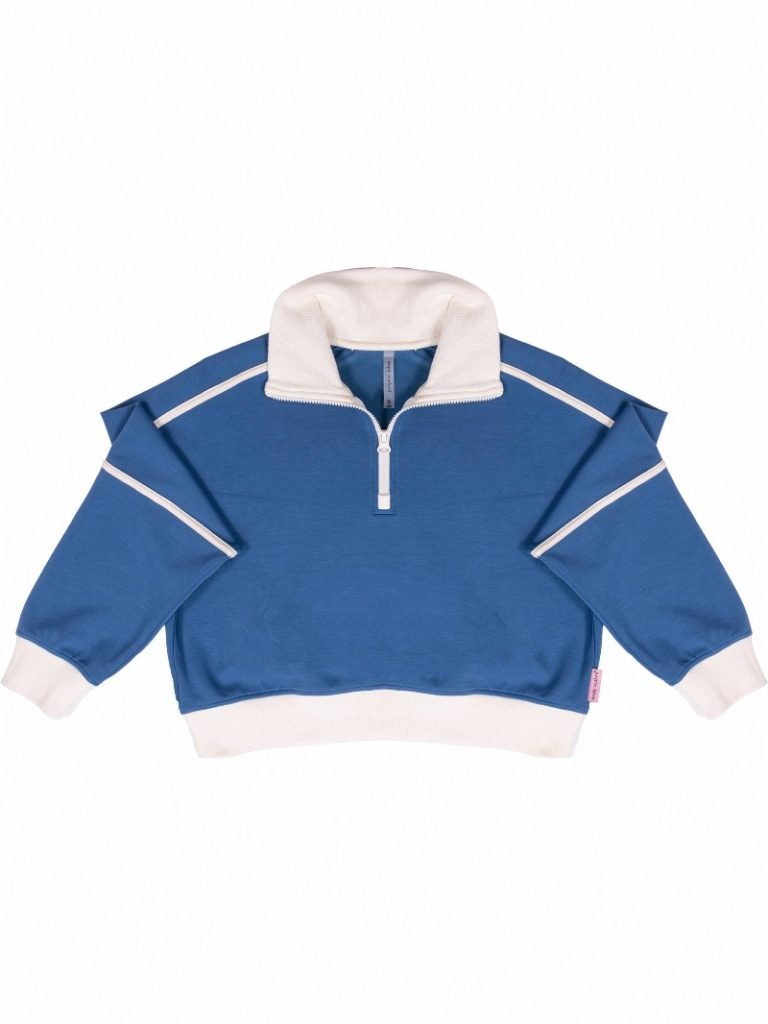 Quarter Zip Contrast Dark Blue SS - She Chester