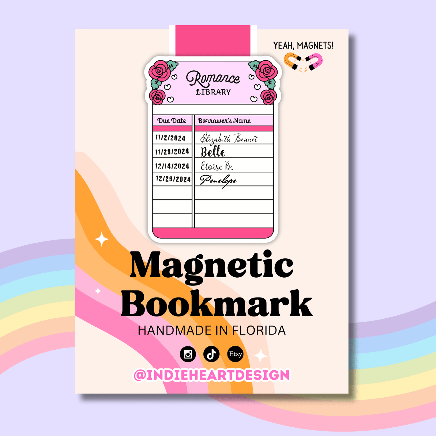 Romance Library Card Magnetic Bookmark - She Chester