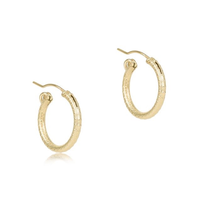 Round Gold 0.5" Hoop - Textured - She Chester