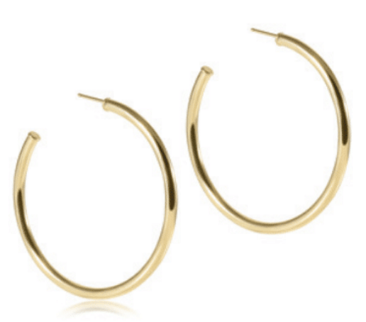 Round Gold 2" Post Hoop - 3mm - Smooth - She Chester