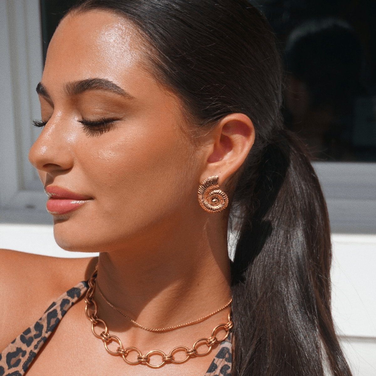 Ruby Oval Chain Necklace - She Chester