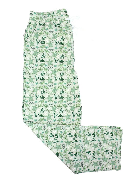 Save the Sea Turtles Bamboo Relaxed Lounge Pajama Pants - She Chester