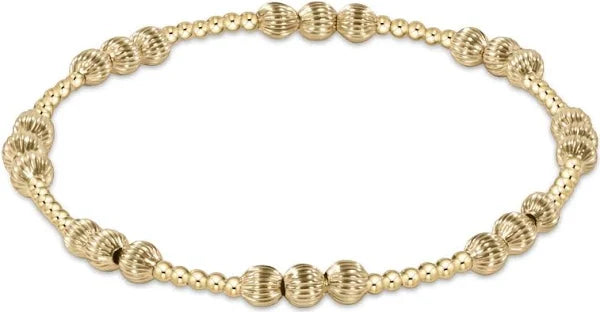 Dignity Joy Pattern 4mm Bead Bracelet - Gold