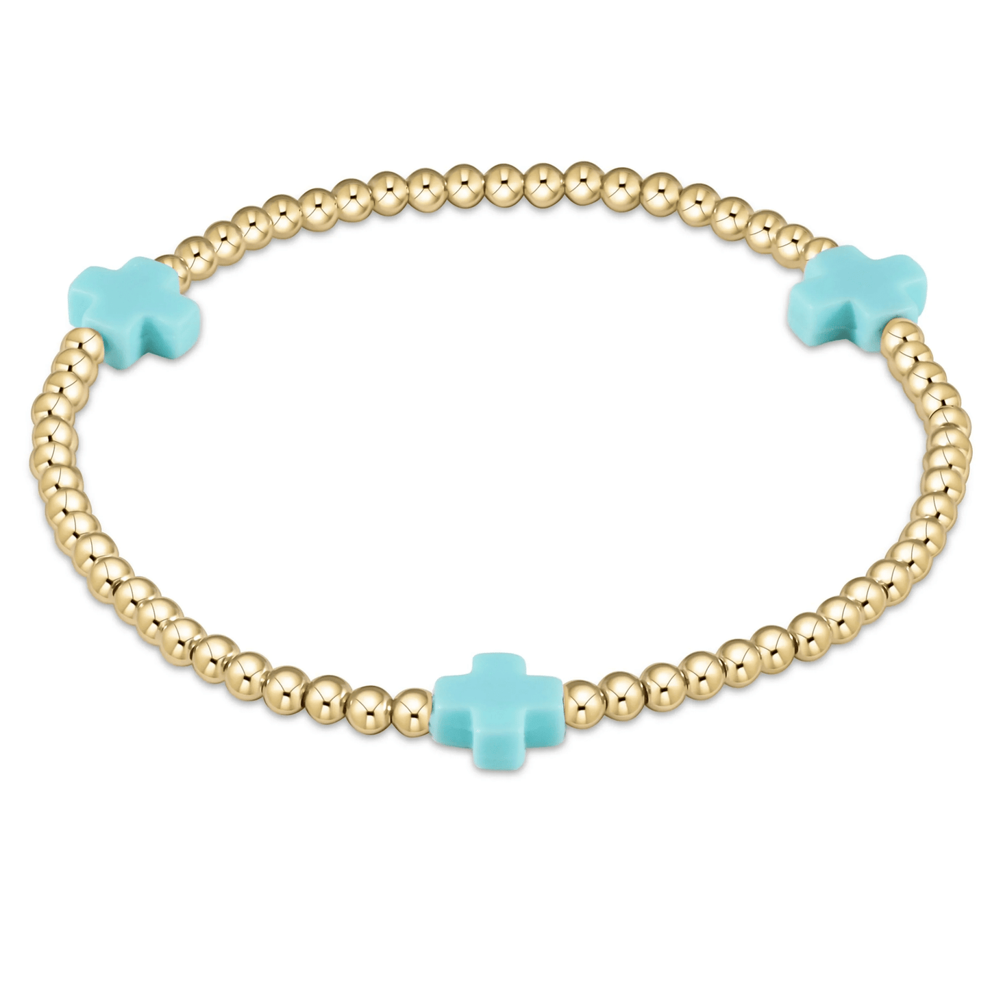 Signature Cross Gold 3MM Turquoise - She Chester