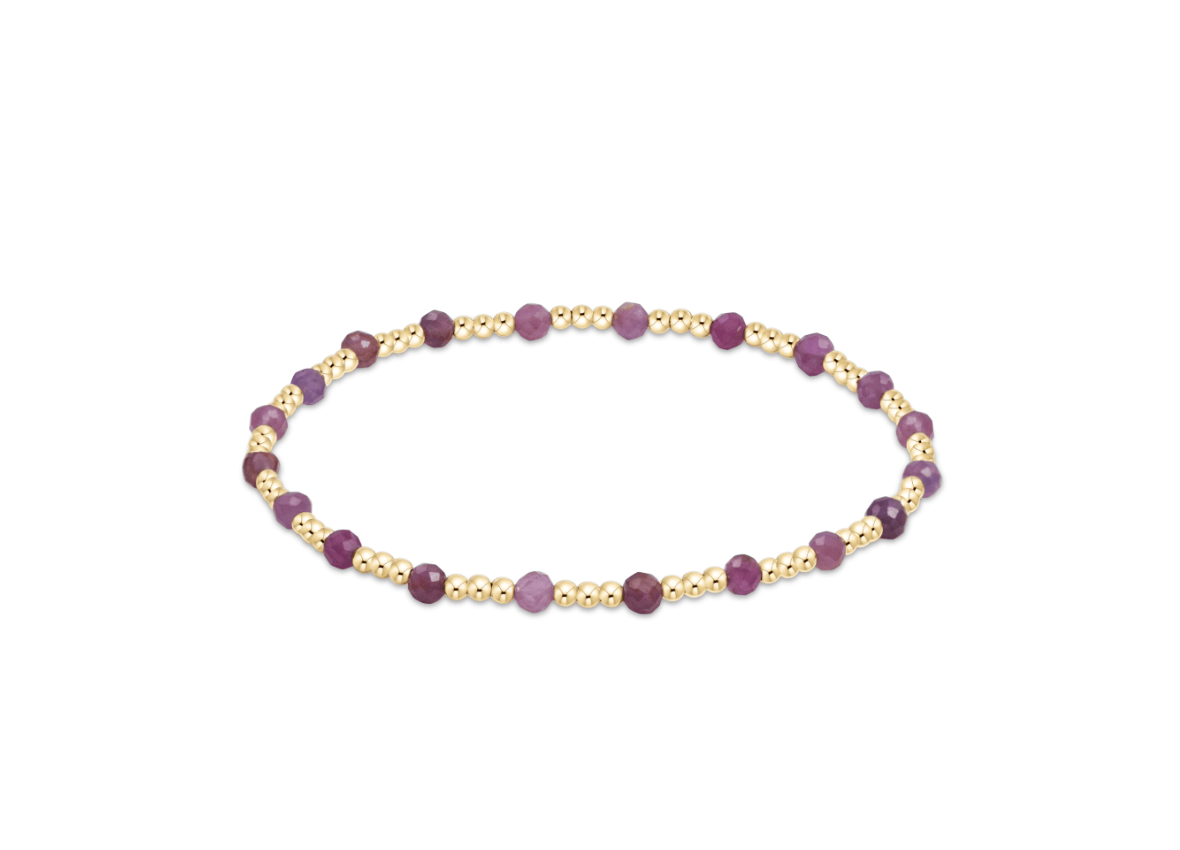 Sincerity Gold 3MM Bracelet - Ruby - She Chester
