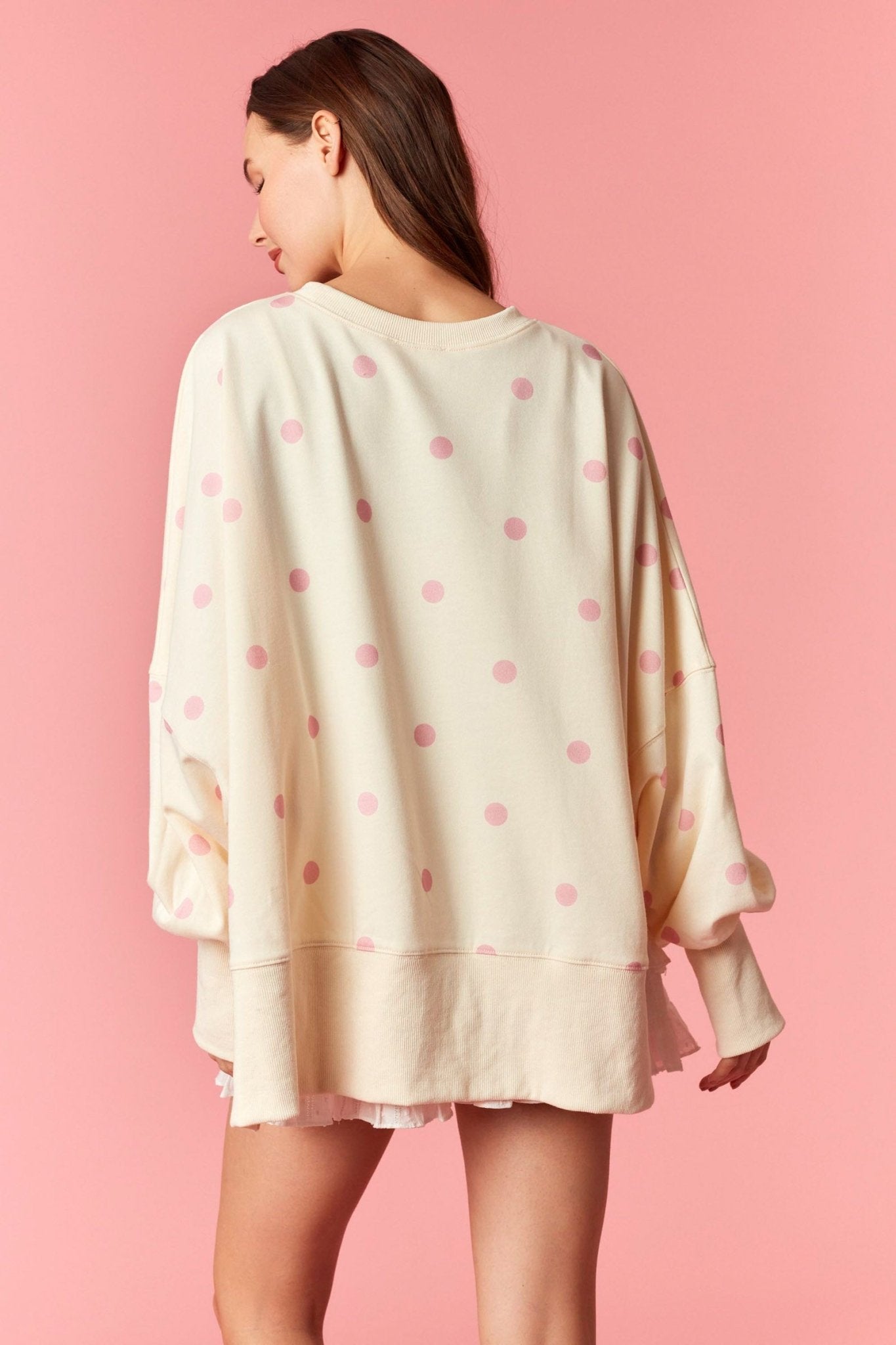 Strawberries And Cream Polka Dot Pullover - She Chester