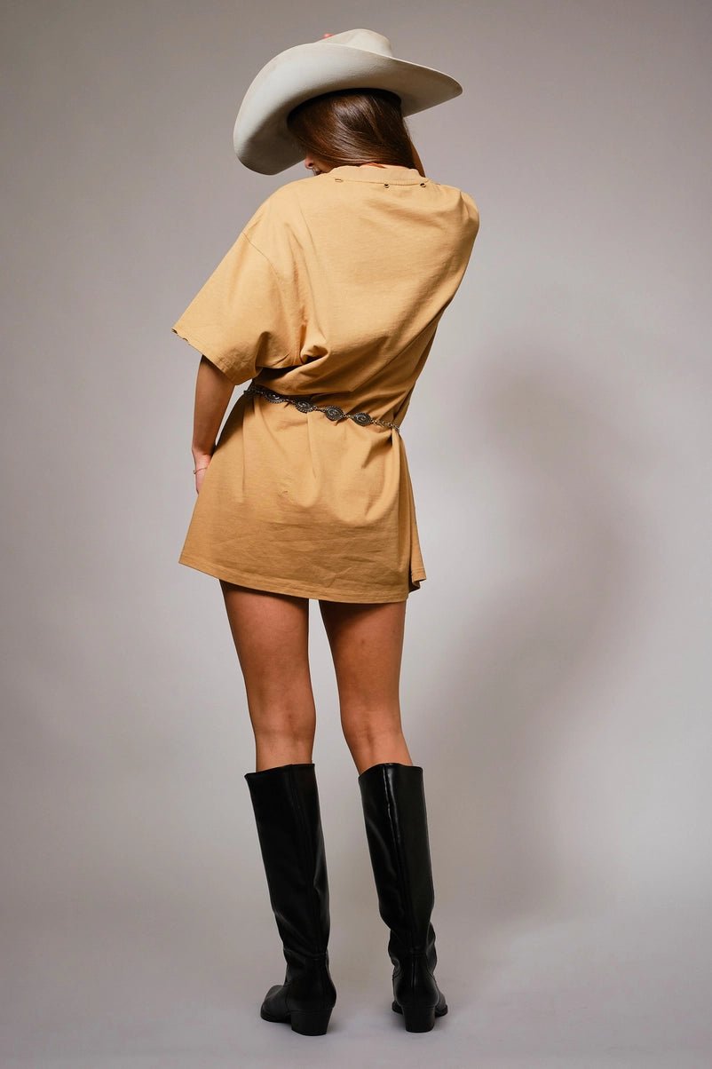 Studded Boot Stitch Tshirt Dress - She Chester