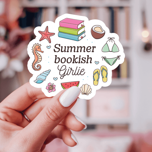 Summer Bookish Girlie Vinyl Sticker – Summer Book Lover : 2.5" - She Chester