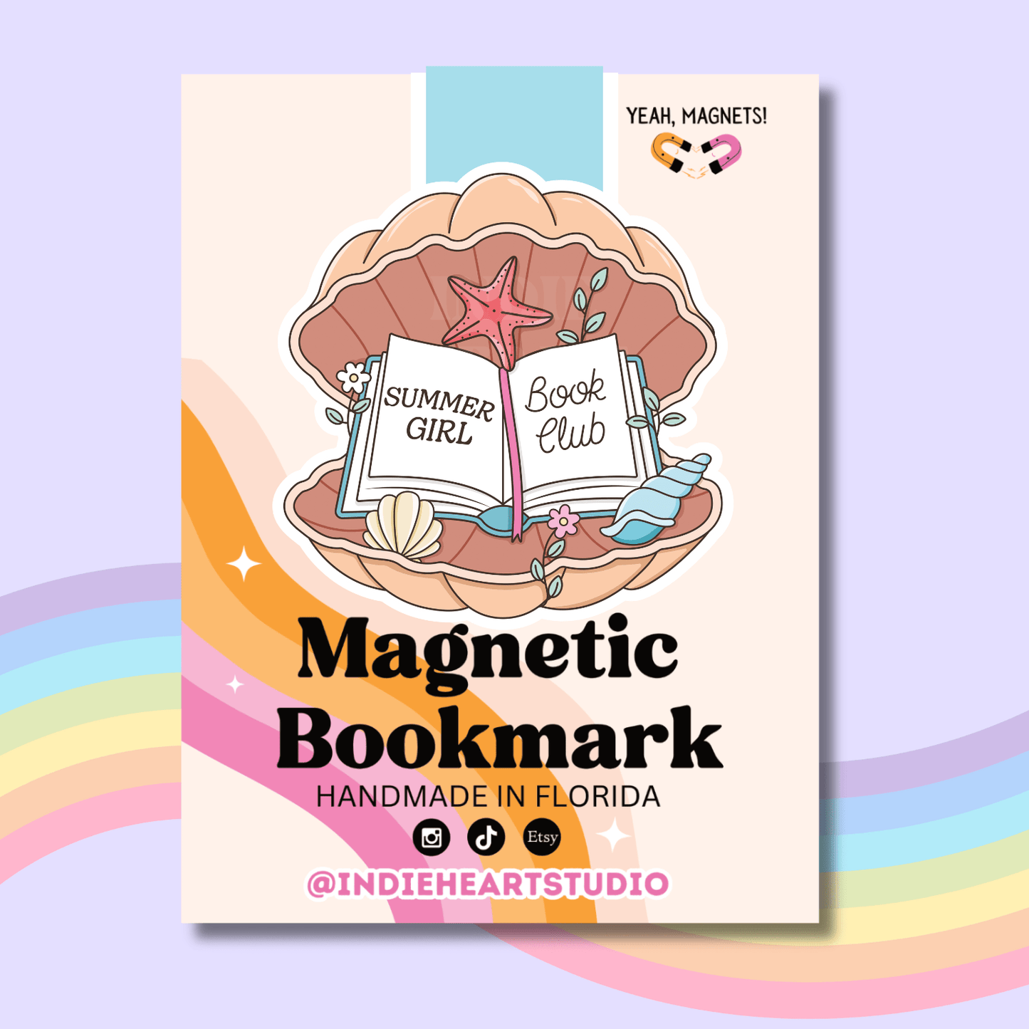 Summer Girl Book Club Shell | Magnetic Bookmark - She Chester