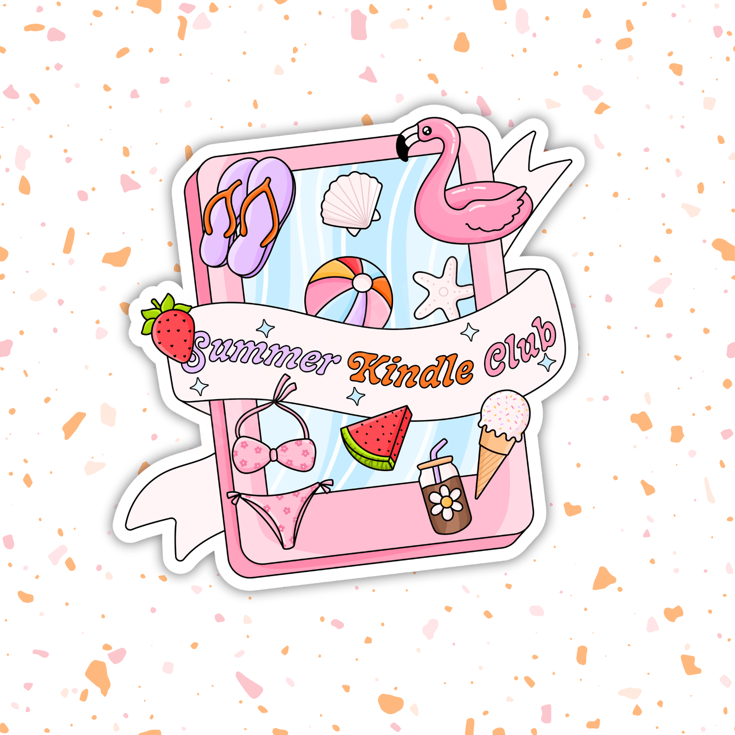 Summer Kindle Club Vinyl Sticker – Summer Book Lover : 2.5" - She Chester