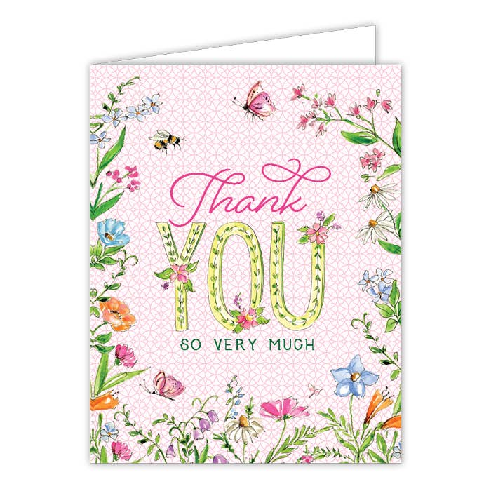 Thank You so Very Much Wild Flowers Greeting Card - She Chester