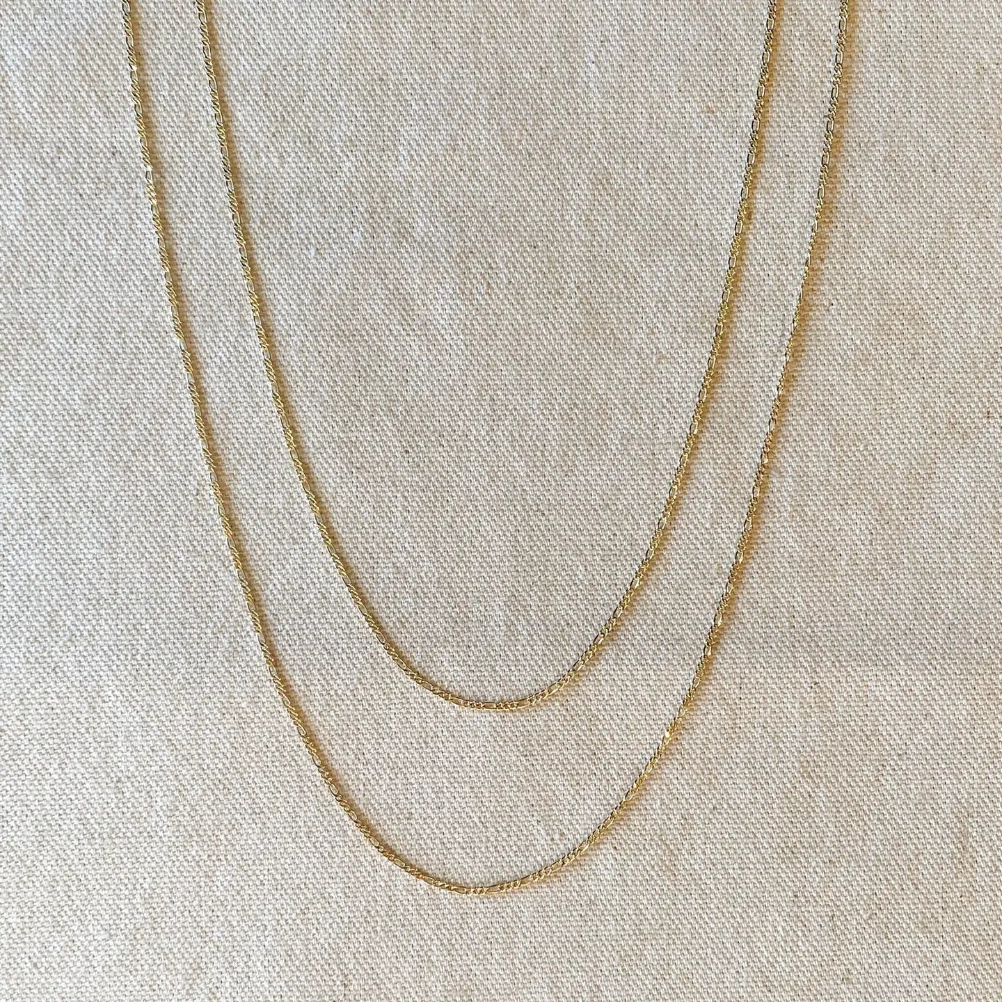 Thin Figaro Chain 18K GF - She Chester