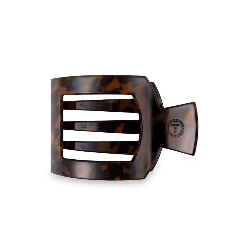 Tortoise Medium Flat Square Hair Clip - She Chester